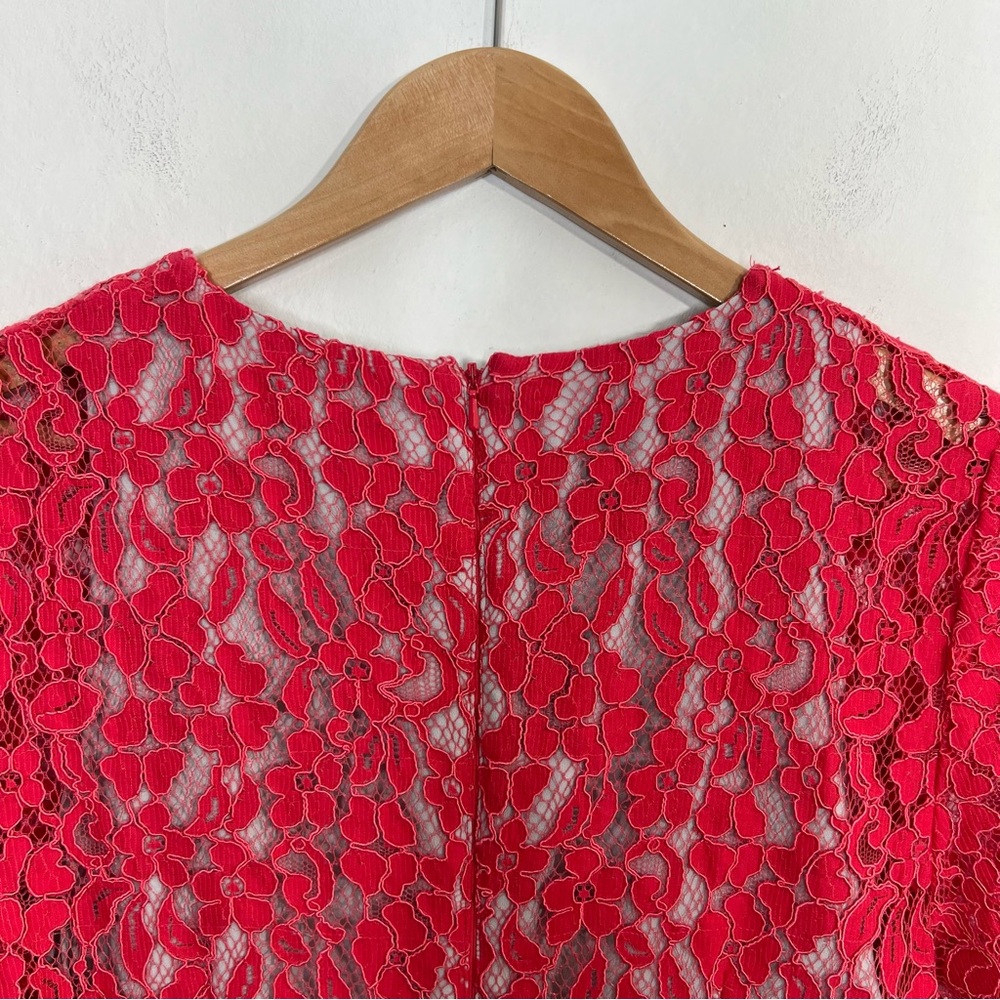 L.K. Bennett Wardour Pencil Pink Lace Overlay Size 12 - Picture 11 of 15